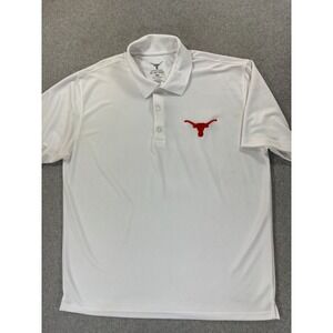 Texas Longhorns Stitched Logo S/S Campus Polo Shirt (Men's XL) White